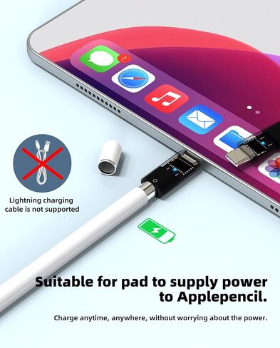 for Apple Pencil 1st Generation Lightning to USB C Adapter Bluetooth Charger Connector Pen for Ipad Pro 10th Gen for iPhone Accessories Cable Lighting Female Type C Male Dongle in Saudi Arabia