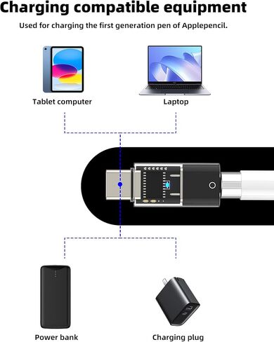 for Apple Pencil 1st Generation Lightning to USB C Adapter Bluetooth Charger Connector Pen for Ipad Pro 10th Gen for iPhone Accessories Cable Lighting Female Type C Male Dongle in Saudi Arabia