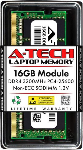 A-Tech ذاكرة وصول عشوائي 16 جيجابايت لجهاز Lenovo ThinkPad E15 Gen 3 (AMD)، E15 Gen 4 (Intel)، L14 Gen 2 (AMD)، L15 Gen 2 (AMD)، P14s Gen 1 (AMD)، P17 Gen 2، T15g Gen 2 | ترقية ذاكرة DDR4 3200 ميجا هرتز PC4-25600 SODIMM غير متوافقة مع نظام تصحيح الأخطاء ( in Kuwait