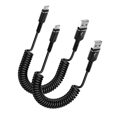 شاحن سيارة قابل للسحب ملفوف سلك USB C iPhone 17 كابل شاحن سيارة Carplay شحن سريع لهاتف iPhone 17 Pro 17 Pro Max Air 16e 16Plus 16 Pro Max 15,4+6FT Android Auto USB Cable for Samsung A17 S25FE in Saudi Arabia
