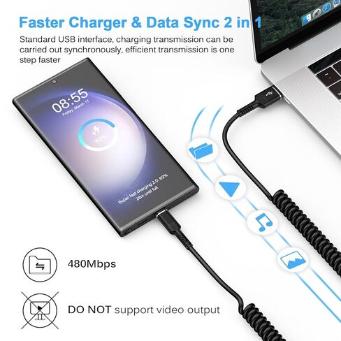 شاحن سيارة قابل للسحب ملفوف سلك USB C iPhone 17 كابل شاحن سيارة Carplay شحن سريع لهاتف iPhone 17 Pro 17 Pro Max Air 16e 16Plus 16 Pro Max 15,4+6FT Android Auto USB Cable for Samsung A17 S25FE in Saudi Arabia