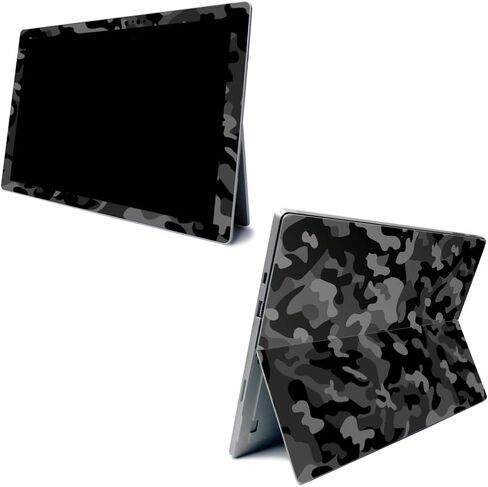غلاف MightySkins لجهاز Microsoft Surface Pro 7 - مموه أسود | غطاء ملتف واقٍ ومتين وفريد ​​من نوعه من الفينيل | سهل التطبيق والإزالة وتغيير الأنماط | صنع في الولايات المتحدة الأمريكية (MISURPR7-أسود مموه) in Kuwait
