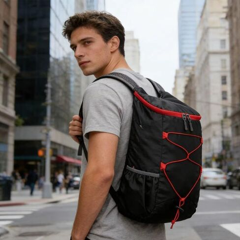 Cycling Backpack for Men and Women, Large Polyester Waterproof Material Collapsible Backpack Ultralight Backpacking, for Travel, Daypacks for Sports (Black) in Saudi Arabia