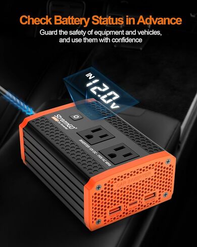 400W Car Power Invertes for Vehicles, with 12V to 110V Dual AC Car Plug Adapter Outlet, USB 24W/30W Fast Charger, Car Cigarette Lighter Adapter for Laptop, Phone on Road Trip Essentials in Saudi Arabia