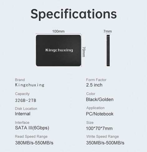 SATA SSD 2 تيرابايت، محرك الحالة الداخلية SATA III 6 جيجابت/ثانية 2.5 بوصة Sata SSD، حتى 550 ميجابايت/ثانية، محرك أقراص SSD داخلي، محرك أقراص ثابتة ذو حالة صلبة، ترقية أجهزة الكمبيوتر المحمول وأجهزة الكمبيوتر المكتبية (2000، جيجابايت) in Kuwait