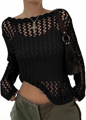 EVALESS Off The Shoulder Loose Knit Summer Sweater for Women Beach Vacation Clothes for Women Trendy 2026 in Saudi Arabia