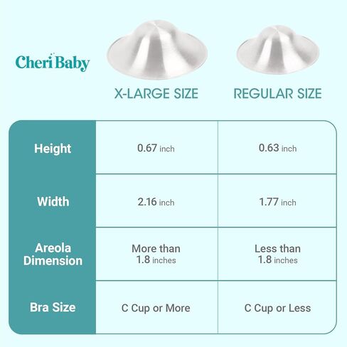CheriBaby The Original Silver Nursing Cups, Silver Nipple Shield for Nursing Newborn, Nipple Cover for Breastfeeding Essential, Must Haves for Soothe and Protect Your Nipples, 999 Silver, Regular Size in Kuwait