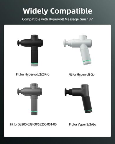 شاحن فائق 18 فولت مناسب لمسدس التدليك Hyperice Hypervolt 2/2 Pro، GO، بديل لطراز Hypervolt 53200 038-00 55200 001-00 Vyper 3/2/Go سلك الطاقة (لا يناسب 24 فولت) in Kuwait