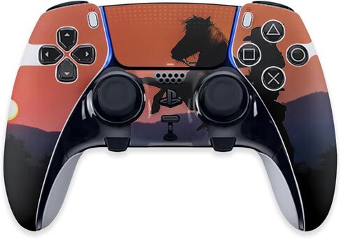 MightySkins Skin Compatible with PS5 DualSense Edge Controller - Bronco Sunset | Protective, Durable, and Unique Vinyl Decal wrap Cover | Easy to Apply & Change Styles | Made in The USA in Saudi Arabia