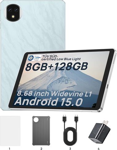 تابلت Ulefone Kids، مراقبة أبوية متقدمة وتعلم Gemini AI، Android 15، شاشة TÜV SÜD مريحة للعين، 8.68 بوصة، 8 جيجابايت + 128 جيجابايت/2 تيرابايت، 5G WiFi/شريحة اتصال مزدوجة، حافظة مقاومة للصدمات مع قلم ومجموعة DIY (أزرق) in Kuwait
