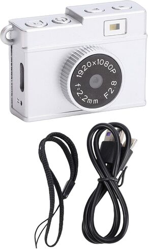 Small Retro Camera 1080P 8.6MP HD Video Portable for School Travel (Silver) in Saudi Arabia