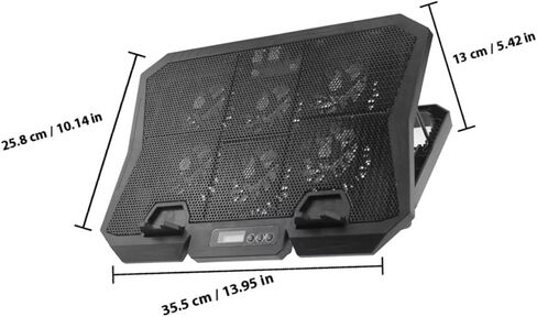 Laptop Cooling Pad with Fan and Adjustable Speed for 15.6-inch Laptops, Silent Computer Cooler Stand with Blue LED Light, Suitable for Gaming and Office Use in Saudi Arabia