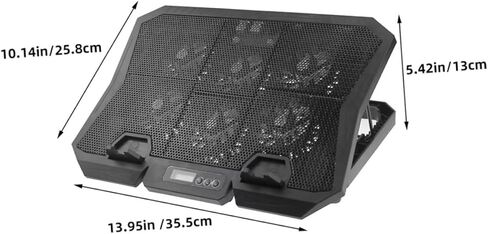 Laptop Cooling Pad with Fan and Adjustable Speed for 15.6-inch Laptops, Silent Computer Cooler Stand with Blue LED Light, Suitable for Gaming and Office Use in Saudi Arabia