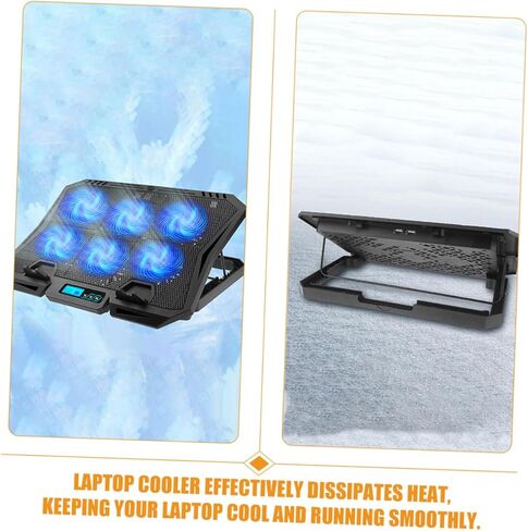 Laptop Cooling Pad with Fan and Adjustable Speed for 15.6-inch Laptops, Silent Computer Cooler Stand with Blue LED Light, Suitable for Gaming and Office Use in Saudi Arabia