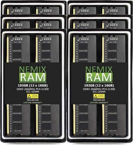 16GB 1X16GB DDR4 2666MHZ PC4-21300 2Rx8 1.2V CL19 288-PIN ECC Unbuffered UDIMM NEMIX RAM Server, Workstation, NAS Device Memory in Saudi Arabia