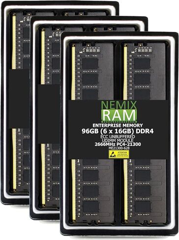16GB 1X16GB DDR4 2666MHZ PC4-21300 2Rx8 1.2V CL19 288-PIN ECC Unbuffered UDIMM NEMIX RAM Server, Workstation, NAS Device Memory in Saudi Arabia