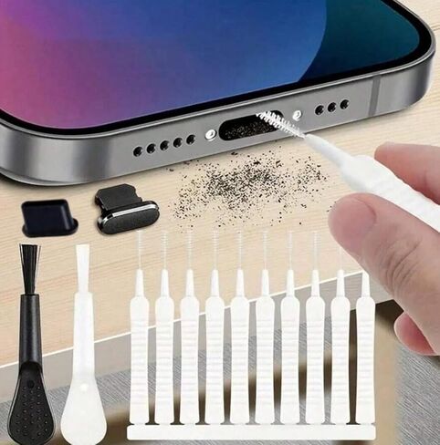 13-Pcs All-Purpose Cleaning Tool Kit - Precision Brushes for Phone Charging Port, Keyboard, Showerhead, Pipe Gaps & Household Crevices | Mini Detail Cleaning Set for Phone in Saudi Arabia