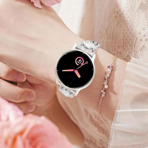 Compatible for Garmin Vivoactive 6/5/3/3 Music Bands, Women 20mm Four Leaf Clover Rhinestone Bling Wristband Chain Strap for Venu Sq 2/Venu 2 Plus/Approach S50/Forerunner 158/165/245/570 42mm in Saudi Arabia