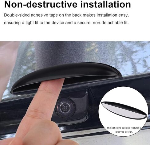 2pcs Backup Rear Camera Protective Cover, Car Rear View Camera Rain Shield Stickers Anti-Rain Protector Car Exterior Accessories for Blocking Rainwater and Clearer Reversing View (Black) in Kuwait