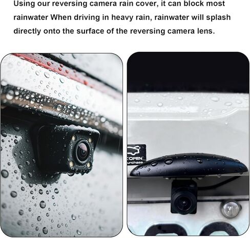 2pcs Backup Rear Camera Protective Cover, Car Rear View Camera Rain Shield Stickers Anti-Rain Protector Car Exterior Accessories for Blocking Rainwater and Clearer Reversing View (Black) in Kuwait