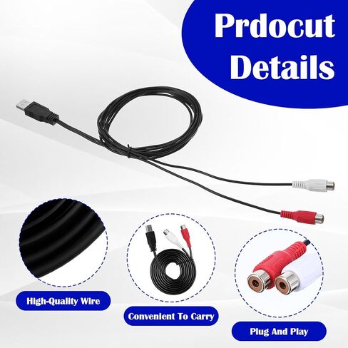 1.5M USB to 2 RCA Adapter, USBs Male to 2 RCA Female Audio Cable Converter 2RCAs Left Right Audio Channel Cable for Have Signal Conversion Function TV Pc DVD Digital Cameras in Saudi Arabia