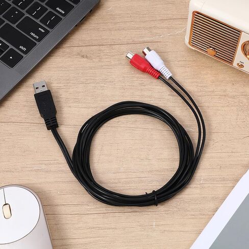 1.5M USB to 2 RCA Adapter, USBs Male to 2 RCA Female Audio Cable Converter 2RCAs Left Right Audio Channel Cable for Have Signal Conversion Function TV Pc DVD Digital Cameras in Saudi Arabia