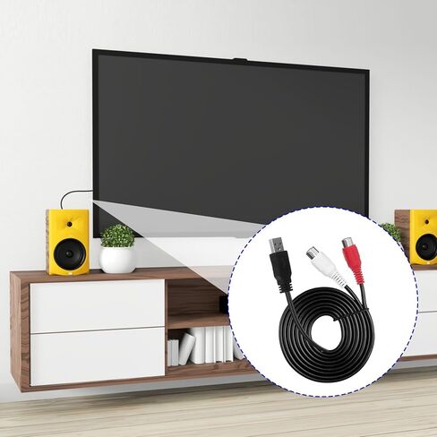 1.5M USB to 2 RCA Adapter, USBs Male to 2 RCA Female Audio Cable Converter 2RCAs Left Right Audio Channel Cable for Have Signal Conversion Function TV Pc DVD Digital Cameras in Saudi Arabia