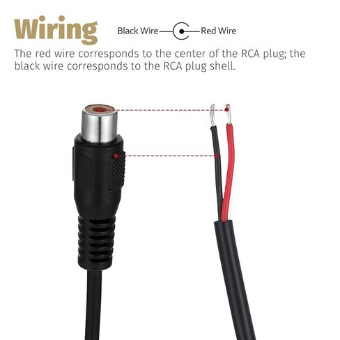 4 Pack Replacement RCA Female Plug Jack Connector Adapter to Bare Wire 1ft RCA Female to Speaker Wire Open End Audio Video Cable for Repair in Saudi Arabia
