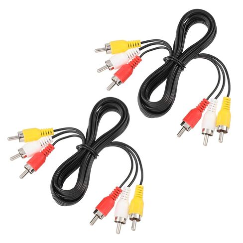 2 Pcs 5FT RCA Audio Video Composite Cable, AV Cable Red/White/Yellow 3 Male to 3 Male for TV, DVD, VCR, Projector, Amplifier, Speaker, Satellite, Home Theater Receivers in Saudi Arabia