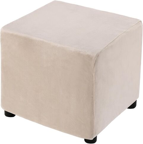 uxcell Stretch Foot Stool Cover Square Footrest Slipcover with Elastic Footstool Protector for Living Room Bedroom Fit Length 88.9-111.8cm/35-44inch, Dark Green in Saudi Arabia