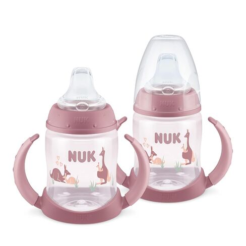 كأس NUK First Choice Learner 2.0، 5 أونصة. كوب مضاد للانسكاب بمقابض، مقاوم للانسكاب، كوب بقشة ناعم مانع للتسرب، عبوتان in Saudi Arabia