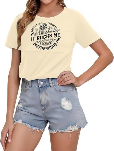 Womens Nursing Tops for Breastfeeding Maternity Shirts Double Layer Pregnancy Clothes Postpartum Short Sleeve Tee Tops in Saudi Arabia