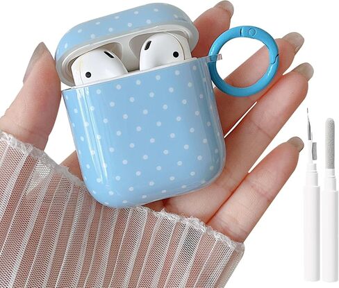 حافظة شفافة من MINSCOSE لأجهزة AirPods 4، تصميم نمط منقط لطيف مع حلقة سلسلة مفاتيح عصرية، حافظة واقية ناعمة من مادة TPU مضادة للصدمات مع مجموعة أدوات تنظيف للفتيات والنساء لأجهزة Airpods 4-أسود in Kuwait