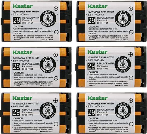بطارية Kastar 4 عبوات 3.6 فولت 1000 مللي أمبير في الساعة HHR-P104 بديلة لباناسونيك KX-TG2344B KX-TG2346S KX-TG2355S KX-TG2356PW KX-TG2356S KX-TG2357B KX-TG2357S KX-TG2386B KX-TG2388B KX-TG2480S KX-TG4500 (سماعة) in Saudi Arabia