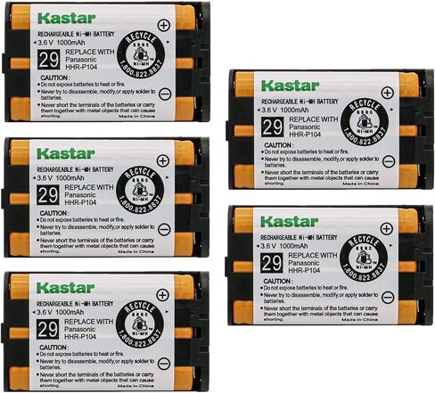 بطارية Kastar 4 عبوات 3.6 فولت 1000 مللي أمبير في الساعة HHR-P104 بديلة لباناسونيك KX-TG2344B KX-TG2346S KX-TG2355S KX-TG2356PW KX-TG2356S KX-TG2357B KX-TG2357S KX-TG2386B KX-TG2388B KX-TG2480S KX-TG4500 (سماعة) in Saudi Arabia