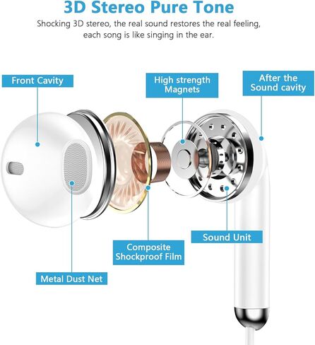 Wired Headphones for iPhone 17/17 Pro/17 Pro Max/Air/16e 16 Pro Max 16 Plus/Pro 15 Plus Pro 15, iPhone 16e Earphones Wired Earbuds 16e Ear Buds USBC Ear Phone Jack for Samsung Galaxy A16 5G A36 A56 in Saudi Arabia