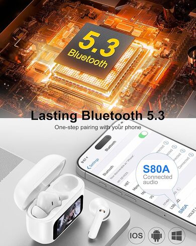 iPhone 17 Wireless Earphones for Apple i Phone Air, 17 Pro Max 17pro 16e 16 16pro 15 14, Bluetooth Airpods Noise Cancelling Cordless Earbuds With Touch Screen Headphones In Ear Comfy Ear Buds Headsets in Saudi Arabia
