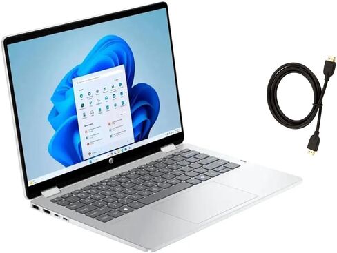 كمبيوتر محمول HP OmniBook 5 Flip 2 في 1 مقاس 14 بوصة FHD+ بشاشة تعمل باللمس | Intel Core 7 150U | Intel Graphics | Copilot | إضاءة خلفية | فضي | ذاكرة الوصول العشوائي 16 جيجابايت DDR5 | 1024 جيجابايت SSD | Windows 11 Home | حزمة مع كابل HDMI in Kuwait