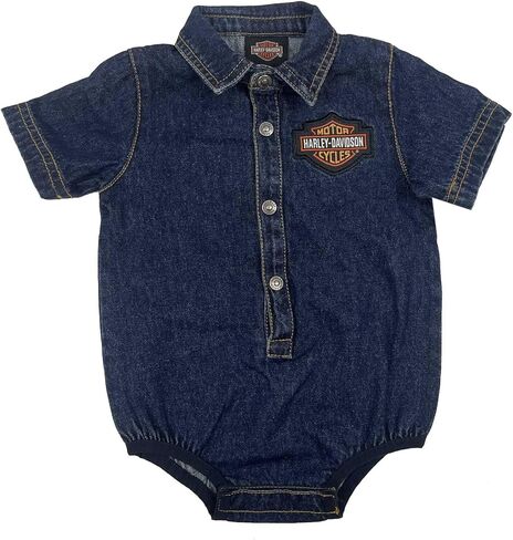 حذاء Harley-Davidson Baby للفتيات الصغيرات من قماش الدنيم بأكمام قصيرة in Kuwait