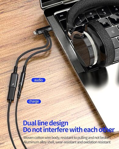 محول صوت Lightning USB C إلى 3.5 ملم لهاتف iPhone 16 15 14 13 Pro Max مقبس سماعة الرأس (2 في 1) كابل مقسم شاحن AUX دونجل لشحن سلك Apple متوافق مع منفذ Samsung Galaxy المزدوج لأجهزة iPad in Kuwait