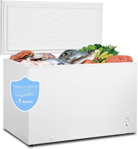 7.0 Cubic Feet Chest Freezer 7 cu. ft, SMETA Freezer Chest Garage Ready Freezer, Deep Large Freezer Freezing Machine for Home and Kitchen with Removable Baskets Thermostat Control for Apartment in White in Saudi Arabia