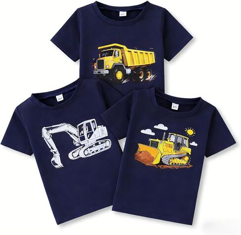 2-6 سنوات طفل صغير الأولاد 3 حزمة طويلة الأكمام Crewneck الجرافيك تي شيرت ملابس الاطفال أعلى المحملة الأولاد الخريف القمصان in Kuwait