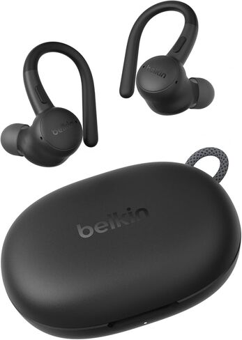 Belkin SoundForm ActiveFit Wireless Earbuds w/Built-in Microphone, USB C Fast Charging, 36H Battery Life, IP54 Water Resistance - Bluetooth Earbuds for iPhone, iPad, Galaxy, Pixel, & More - Black in Saudi Arabia