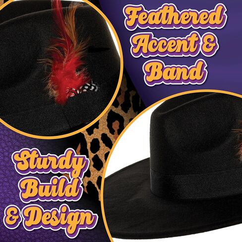 UNDERWRAPS Classic Mens Fedora Hat - Pimp Hat for Halloween Costumes, Cosplay Accessories, 80s Gangster, Adult Fedoras in Saudi Arabia