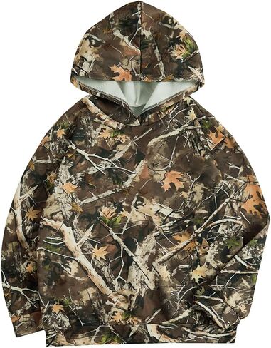 Girl's Camo Hoodies Long Sleeve Drop Shoulder Hooded Sweatshirts Pullover Tops Vintage Streetwear in Saudi Arabia