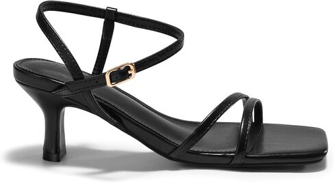 Coutgo Womens Strappy Low Kitten Heels Square Open Toe Sandals Ankle Strap Comfortable Summer Dressy Shoes in Saudi Arabia