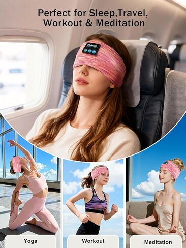 Sleep Headband Headphones, Bluetooth Headbands with Ultra-Thin Speakers for Side Sleepers, Wireless Music Headbands for Sleep, Sports, Travel & Focus, Ideal Gift for Men Women Teens in Kuwait