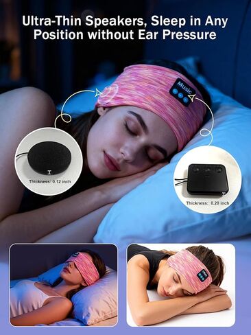 Sleep Headband Headphones, Bluetooth Headbands with Ultra-Thin Speakers for Side Sleepers, Wireless Music Headbands for Sleep, Sports, Travel & Focus, Ideal Gift for Men Women Teens in Kuwait