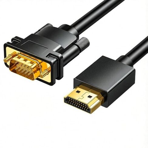 HDMI to VGA Cable 6FT, Uni-Directional HDMI Computer to VGA Monitor Cable 1080P@60Hz Video Cord (Male to Male) Compatible for Computer, Desktop, Laptop, PC, Monitor, Projector, HDTV, Roku, Xbox in Saudi Arabia