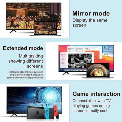 HDMI to VGA Cable 6FT, Uni-Directional HDMI Computer to VGA Monitor Cable 1080P@60Hz Video Cord (Male to Male) Compatible for Computer, Desktop, Laptop, PC, Monitor, Projector, HDTV, Roku, Xbox in Saudi Arabia